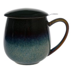 Kubek z Zaparzaczem Saara Dark Green Glaze 0,35l