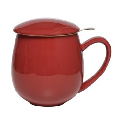 Kubek z Zaparzaczem Saara Gold Bordo 0,35l