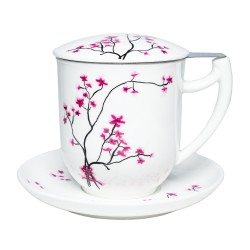 Kubek Cherry Blossom z Zaparzaczem i Talerzykiem 0,35l