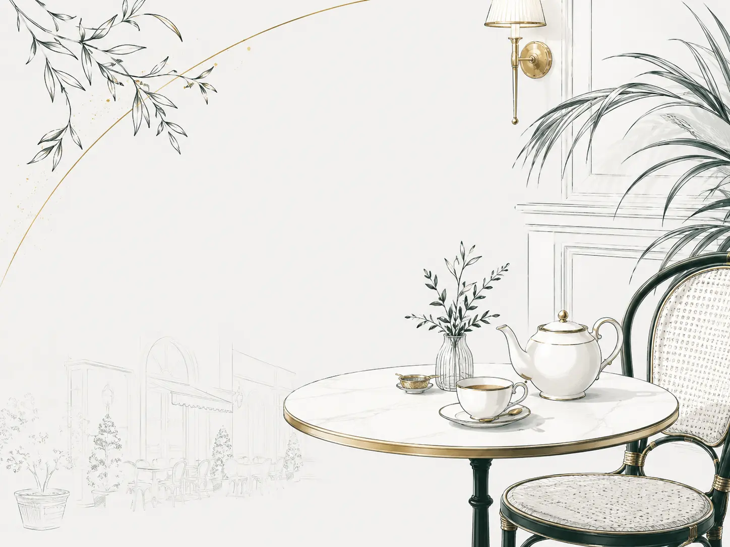 Elegancka wizualizacja restauracji lub kawiarni z herbatą